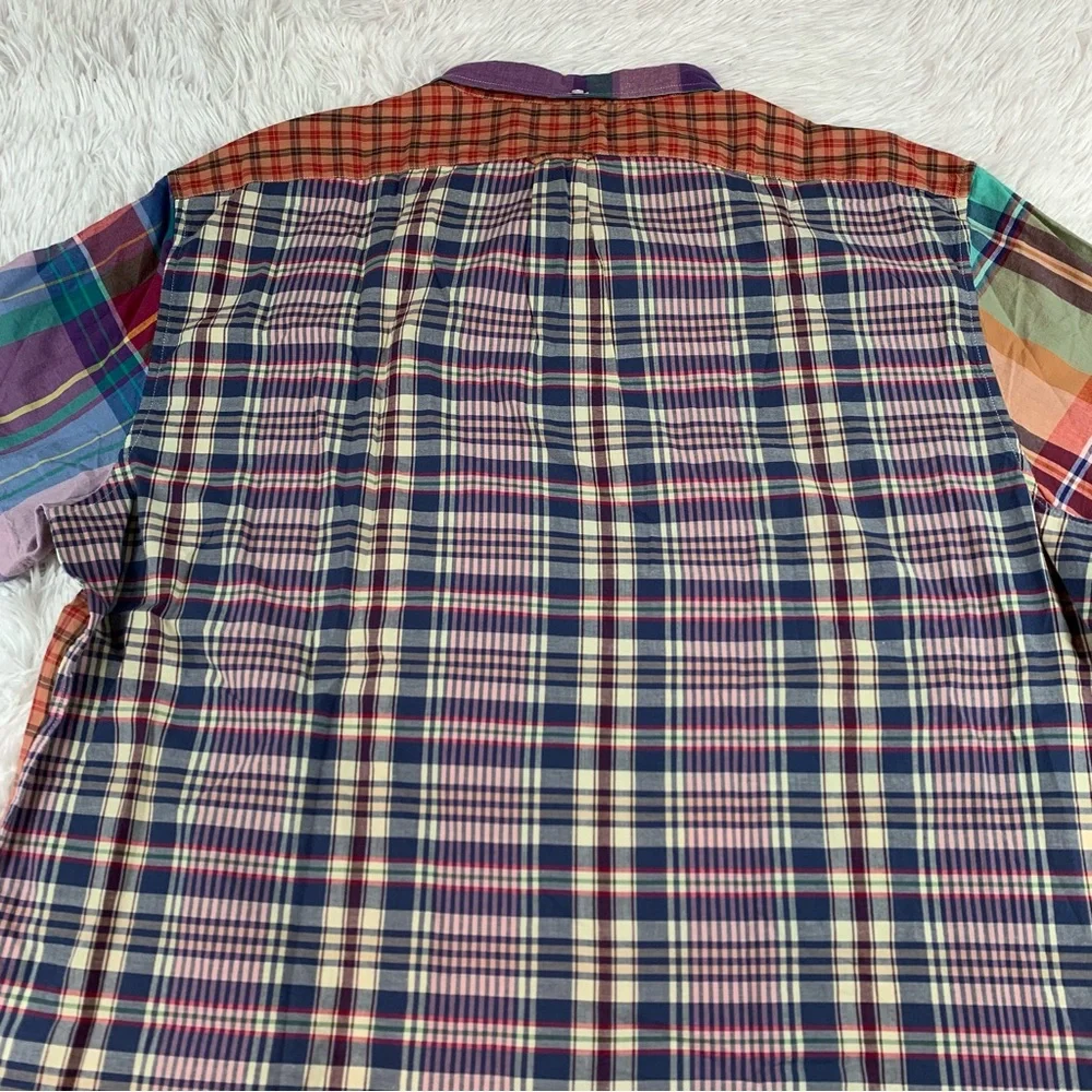 J‎ Crew Relaxed short-sleeve Indian madras button up shirt in mixed plaid